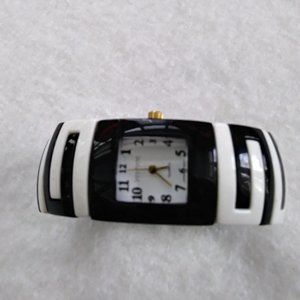 Joan Rivers Watch Black & White Mod Deco